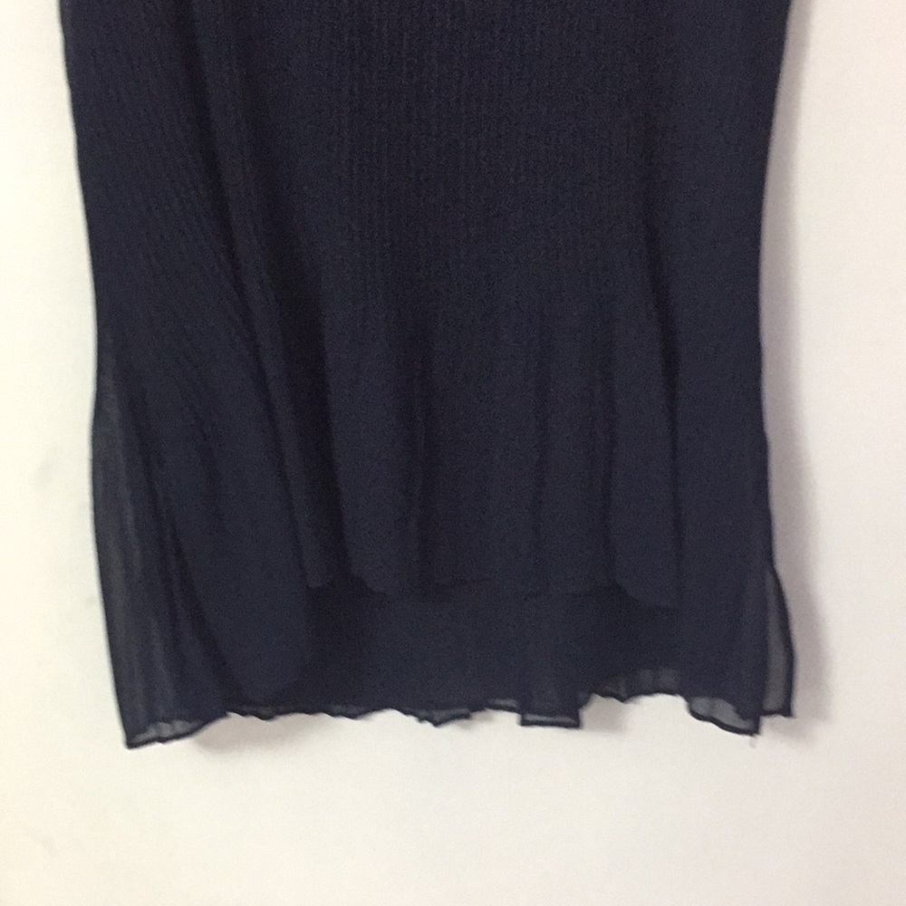 Zara Navy Blue Pleated Sleeveless Top/Blouse - Picture 3 of 9